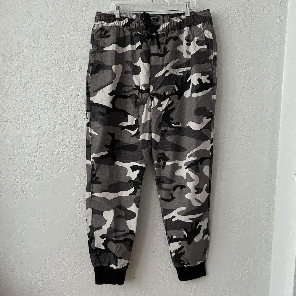 CSG Jogger Pants Mens 2XL Black Camo Gray Camo Cargo Ripstop Utility Streetwear
